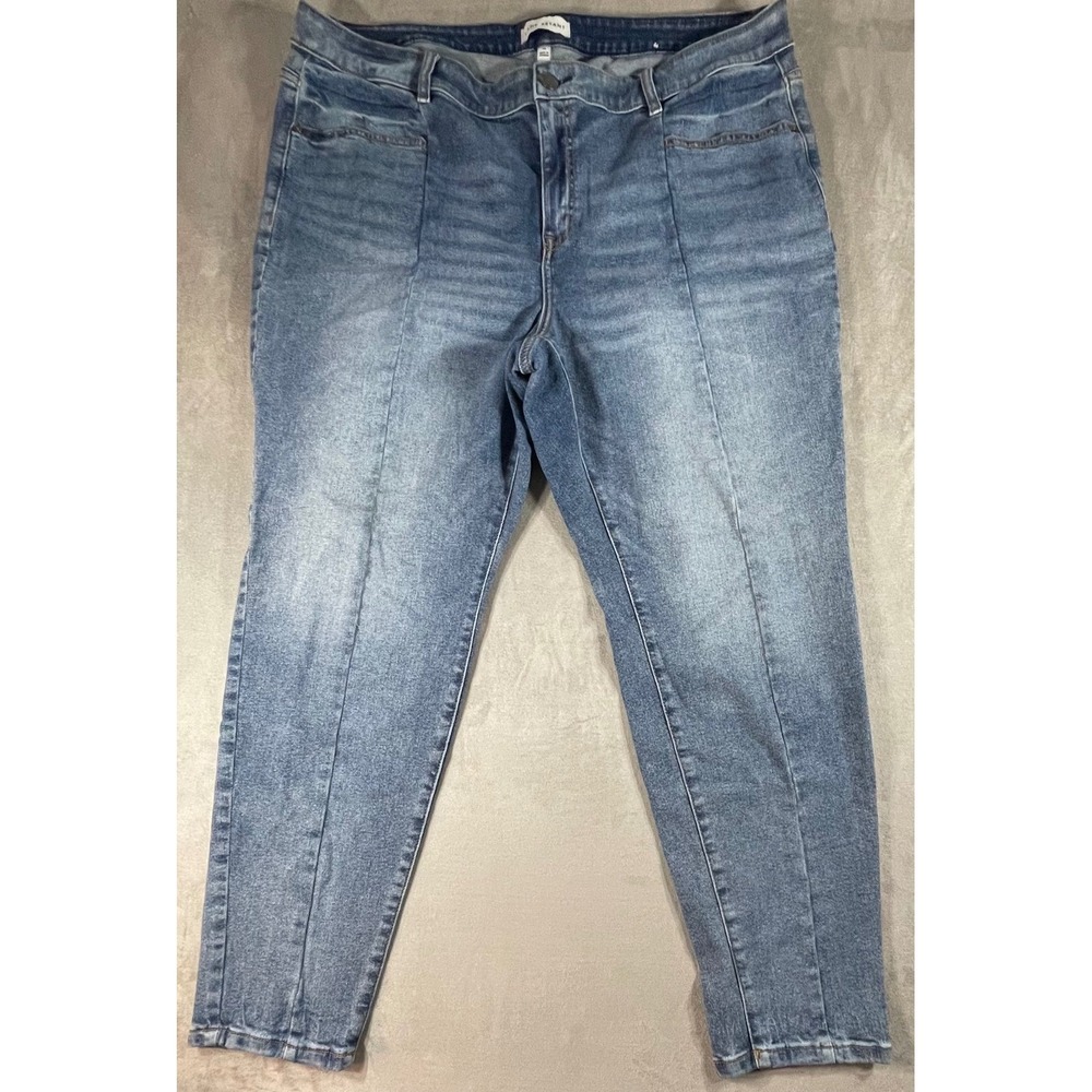 Lane Bryant Skinny Jeans Womens 24 Blue Magic Waistband High Rise Seam Front